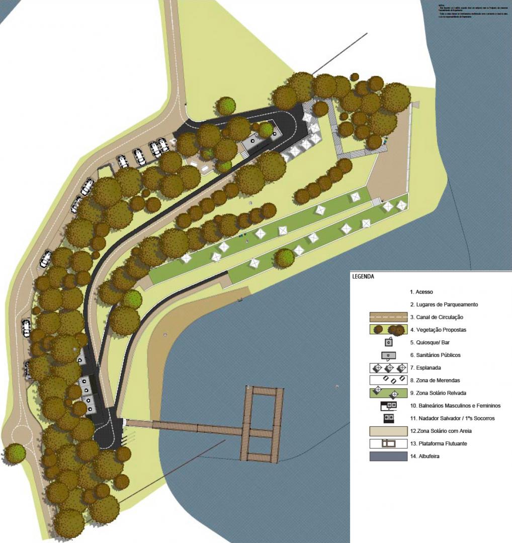 Projeto para a praia fluvial barragem de Odeleite