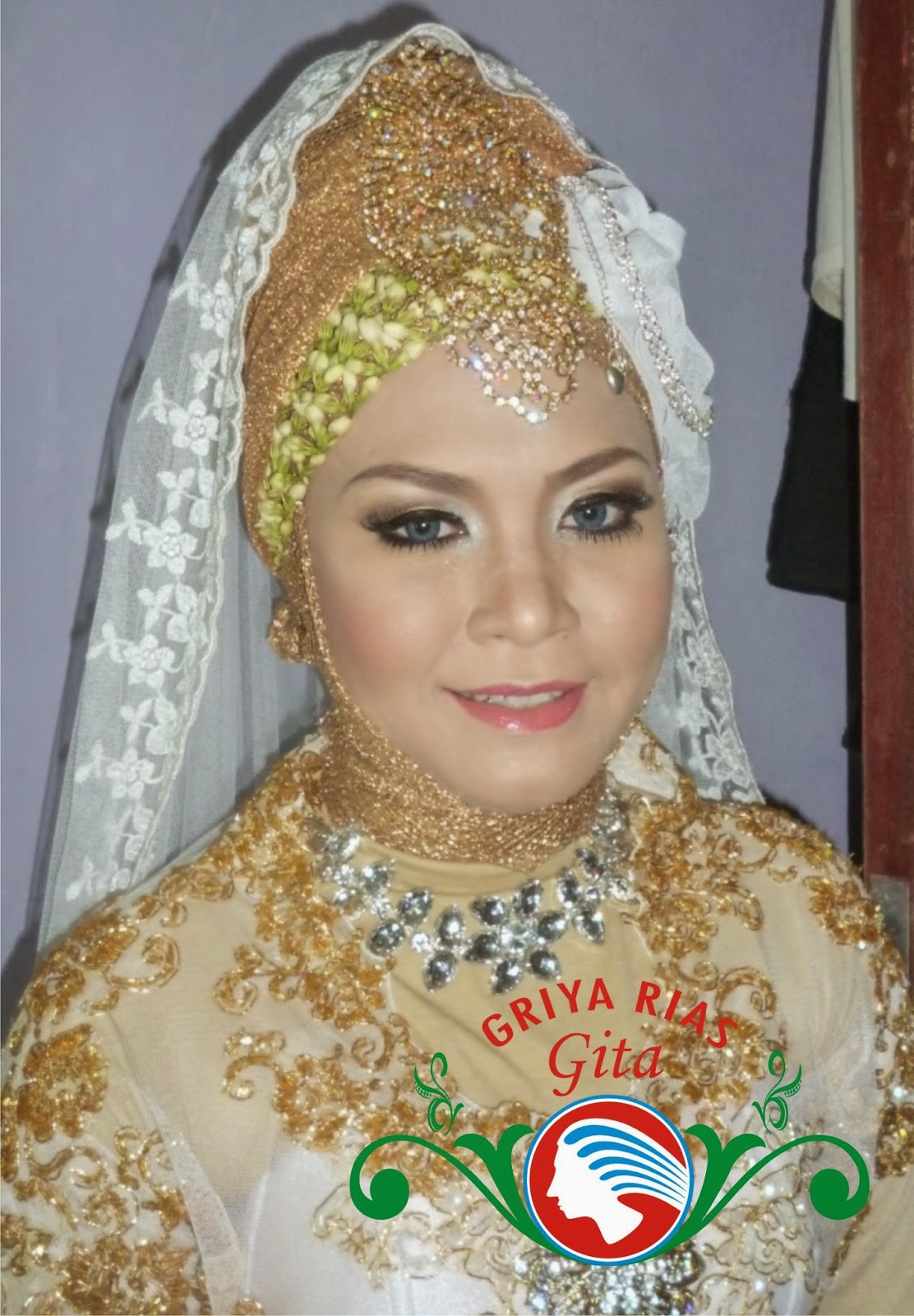 Modifikasi Jilbab Pengantin Untuk Akad Nikah GITA SALON