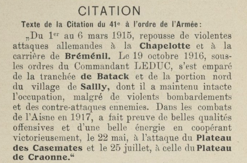 41 Bataillon De Chasseurs Citation Du 41eme p