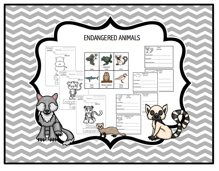 Endangered Animals Printable ~ Preschool Printables