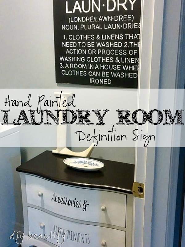 Hand Painted Laundry Room Definition Sign DIY beautify