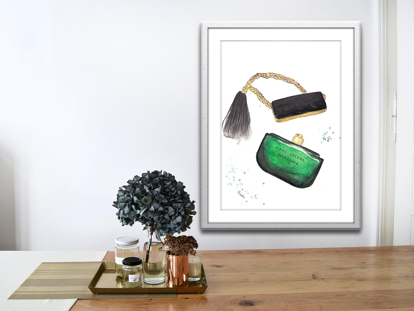 Marc Jacobs Decadence watercolor perfume illustration by Stella Visual