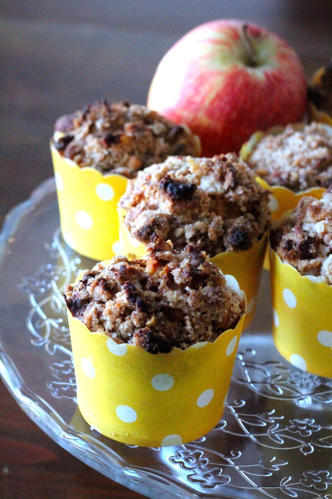 Muffins de Maçã e Gengibre com Crumble