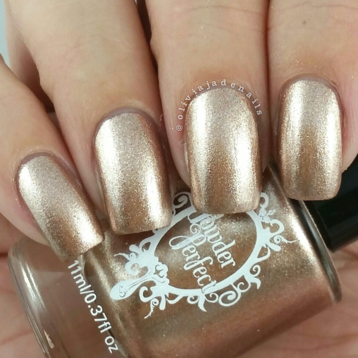 Powder Perfect Gilded Beauty swatched by Olivia Jade Nails