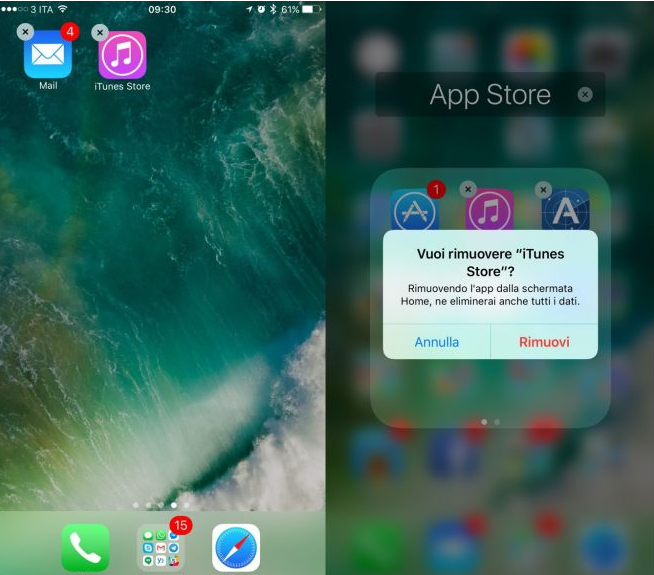 Disinstallare App di Sistema in iOS 10