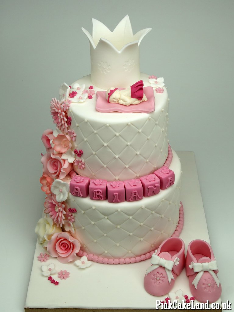 Personalised Cake Toppers Christening Cake for Girl, London