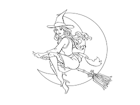HALLOWEEN COLORINGS: HALLOWEEN FAIRY COLORING PAGE