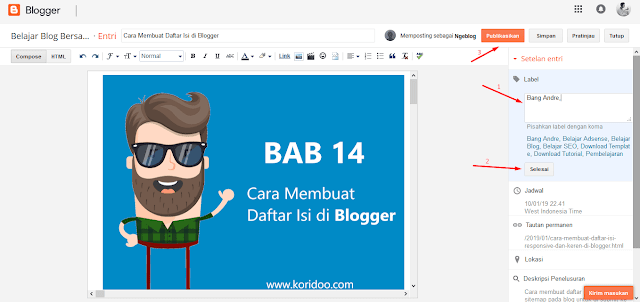 Cara Memasang Kategori atau Label di Blogger Blogspot Cara Memasang Kategori atau Label di Blogger Blogspot