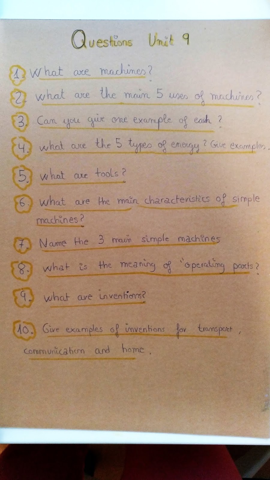 Los terceros del Padilla SCIENCE QUIZZ QUESTIONS UNIT 9