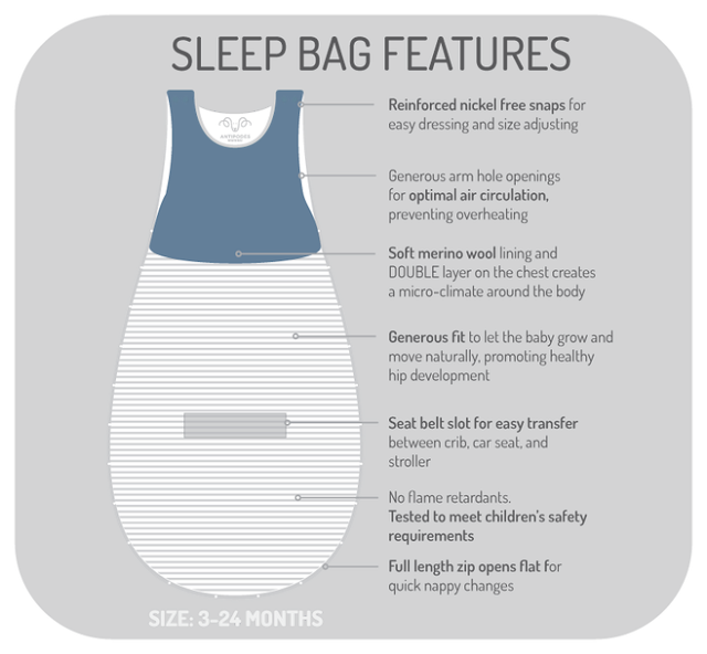 Antipodes Merino Baby Sleep Sack Review Amy & Aron's