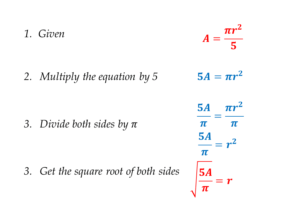 Transforming Formulas Worksheet