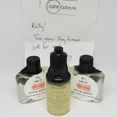 cuter cuticles key lime pie, lemon cupcake, acetone additive, nail oil