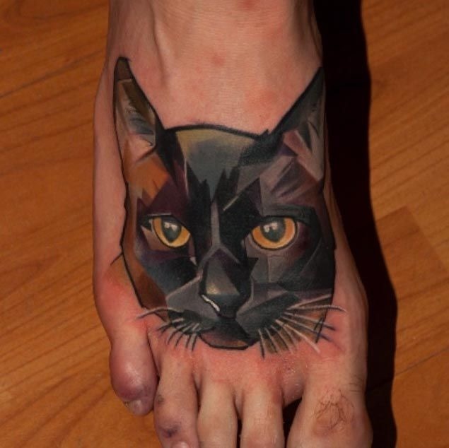 Tatuagens geométricas de gatos Tatuagens geométricas de gatos