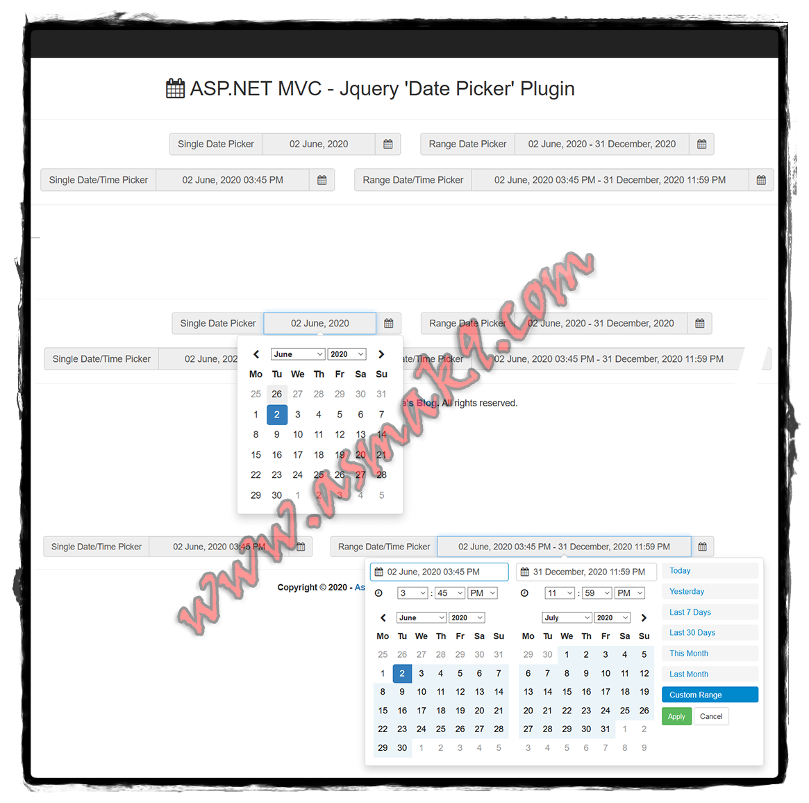 Mvc jquery datepicker plugin