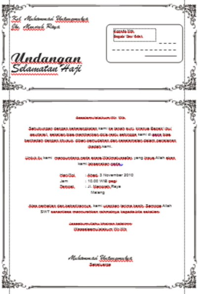 Contoh Undangan Haji - Info Haji dan Umrah