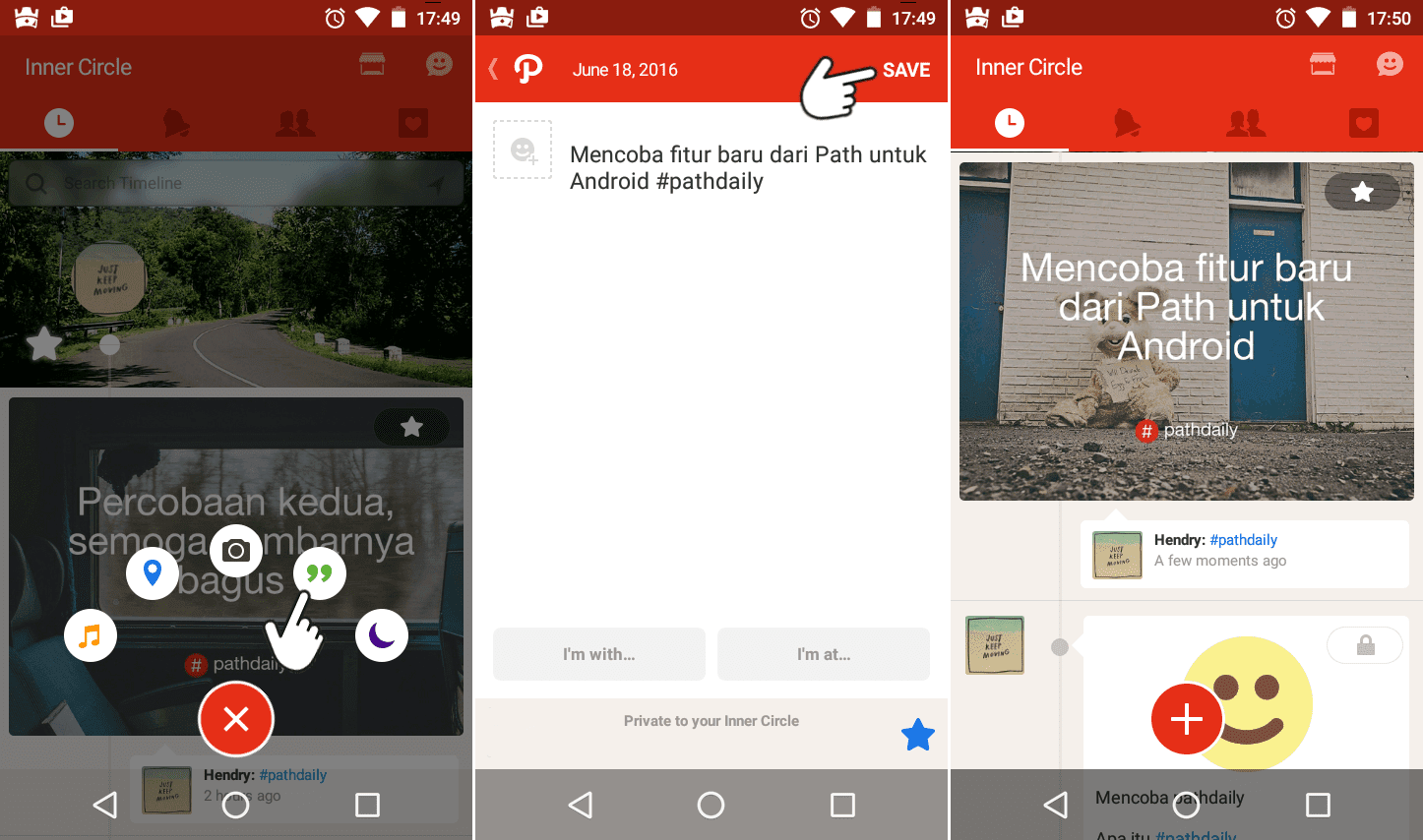 Cara Membuat PathDaily di Aplikasi Path untuk Android