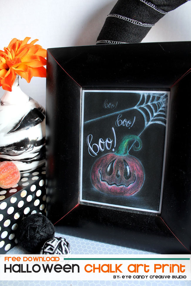 chalk art drawing, hand lettering, boo, halloween art print, free halloween art