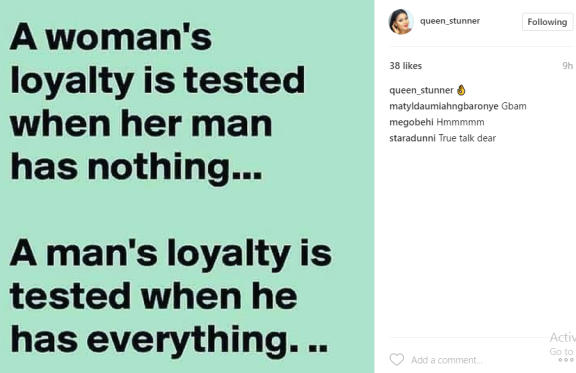 d 'A woman's loyalty is tested when her man has nothing' - Mercy Aigbe's husband's alleged side chick writes