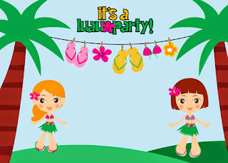 Invitaciones para Fiesta Hawaiana de Niñas para Imprimir Gratis. Para hacer invitaciones, tarjetas, marcos de fotos o etiquetas, para imprimir gratis para Fiesta Hawaiana de Niñas.