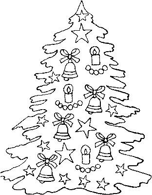 colorear de Abetos, árbol de navidad