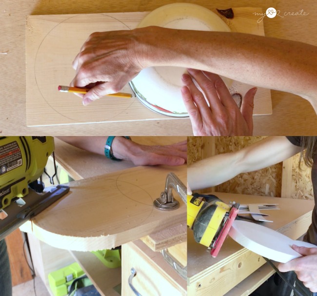 cutting out figure 8 base for jewelry holder