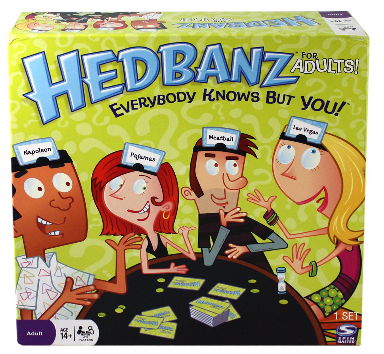 Spin Master Hedbanz – Juego De Adivinanzas Familiar ¿Qué Soy? Nueva Edición Con 6 Diademas Divertidas, 69 Cartas Y Reloj De Arena, Para 2-6 Jugadores