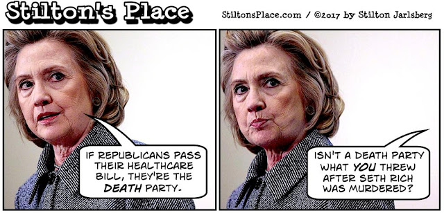 stilton’s place, stilton, political, humor, conservative, cartoons, jokes, hope n’ change, hillary, healthcare, death party