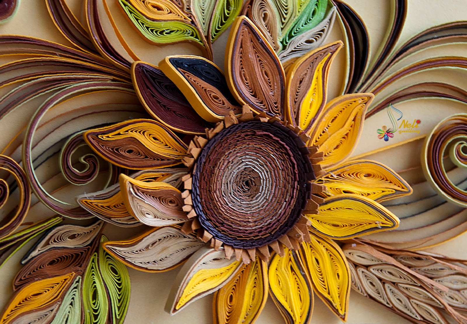 Neli Quilling Art Quilling card I love sunflowers ( 9 cm 20 cm )