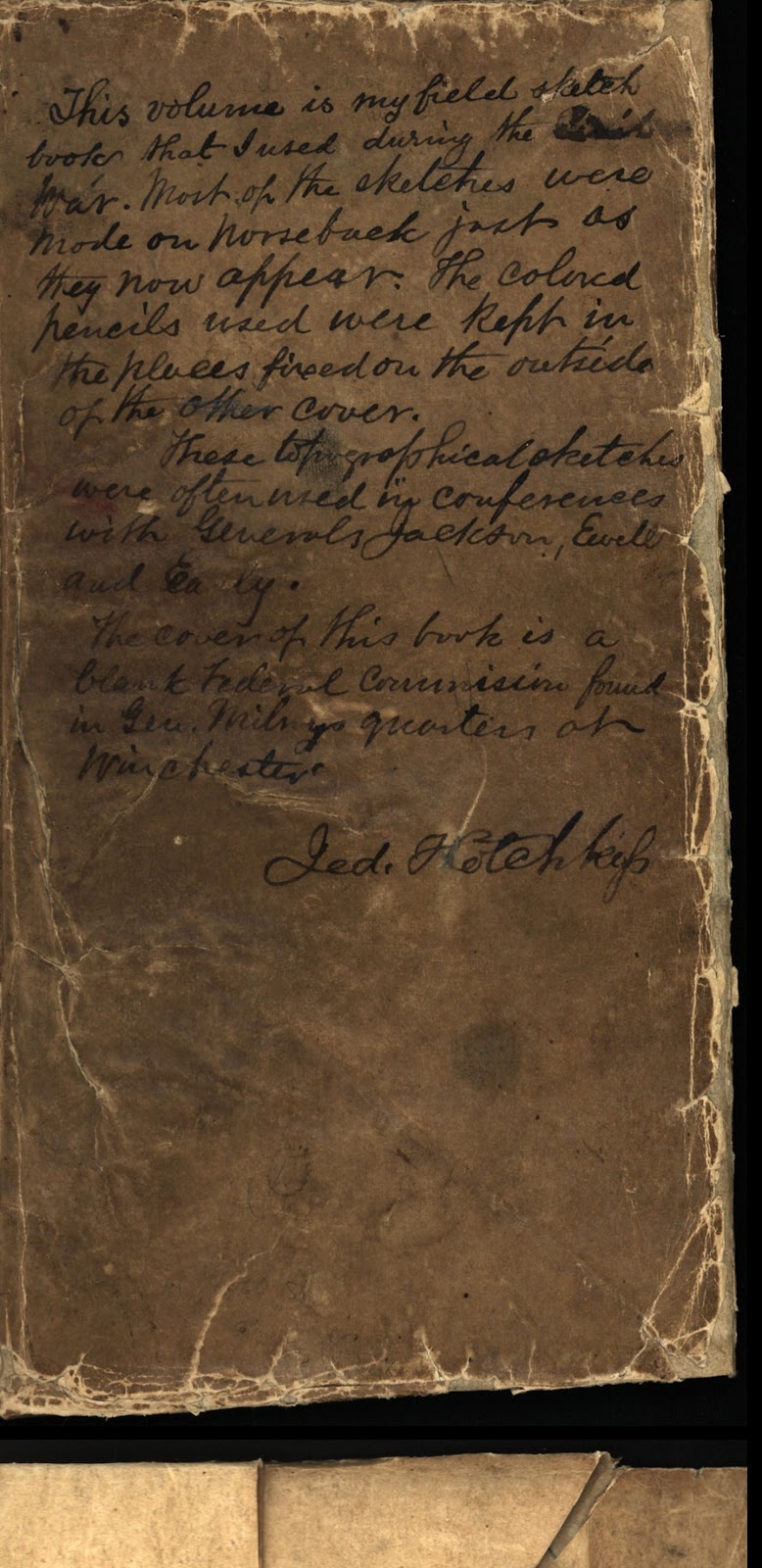 Ben's Journal Jedediah Hotchkiss' Sketchbook From Library of