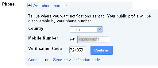 Google Plus Update Via SMS