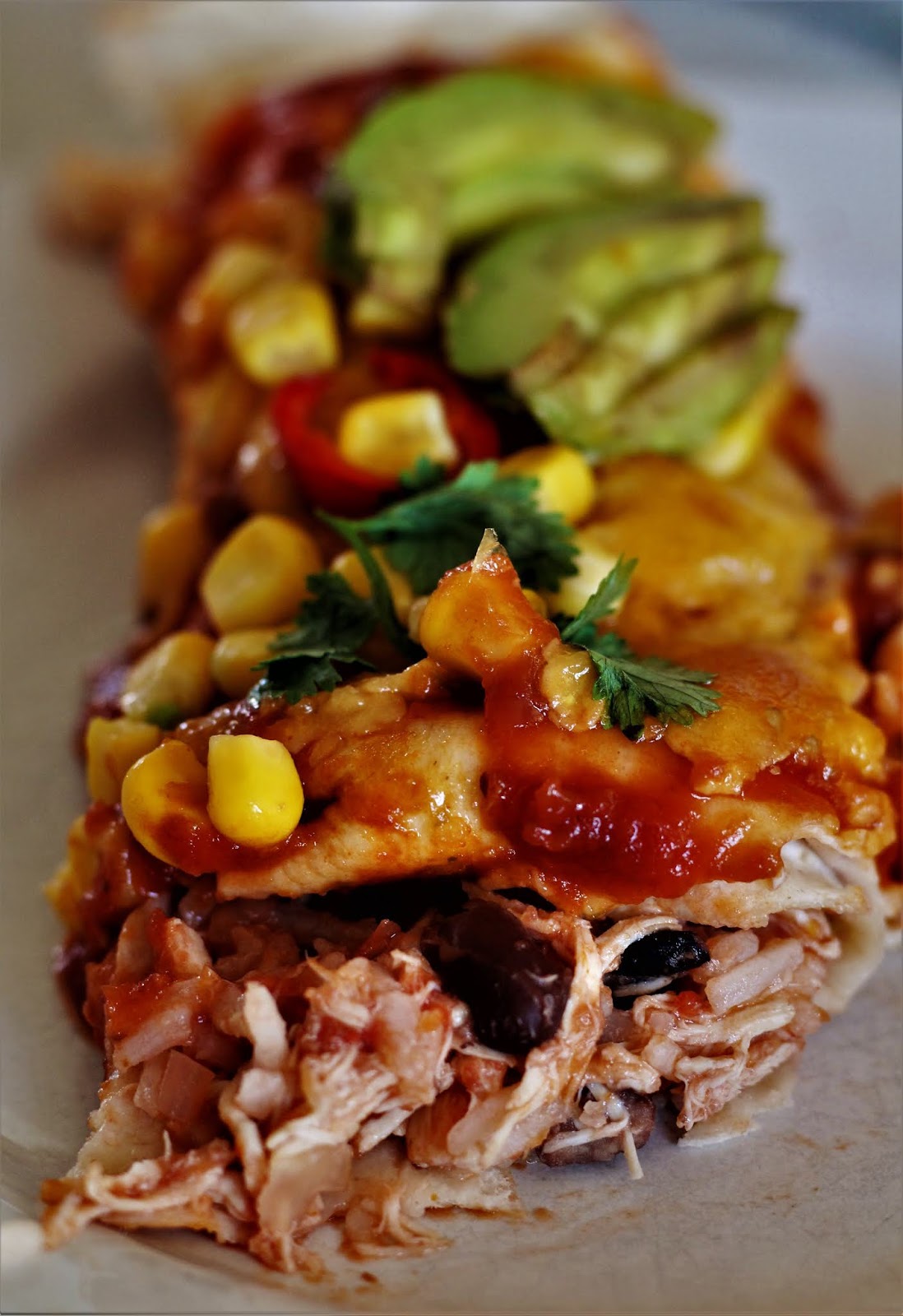 Enchiladas med pulled chicken