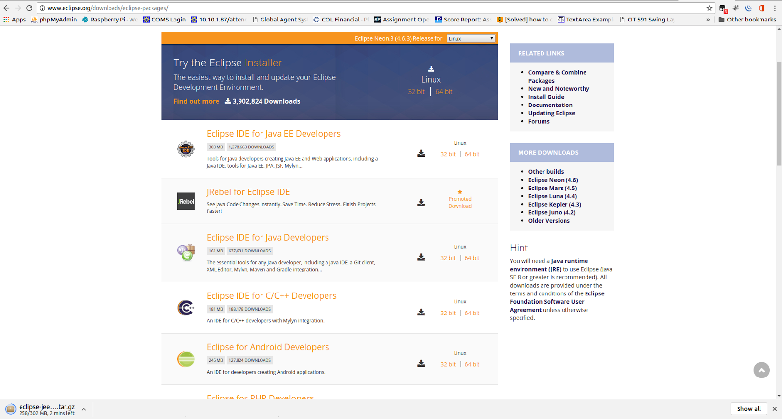 install eclipse neon linux