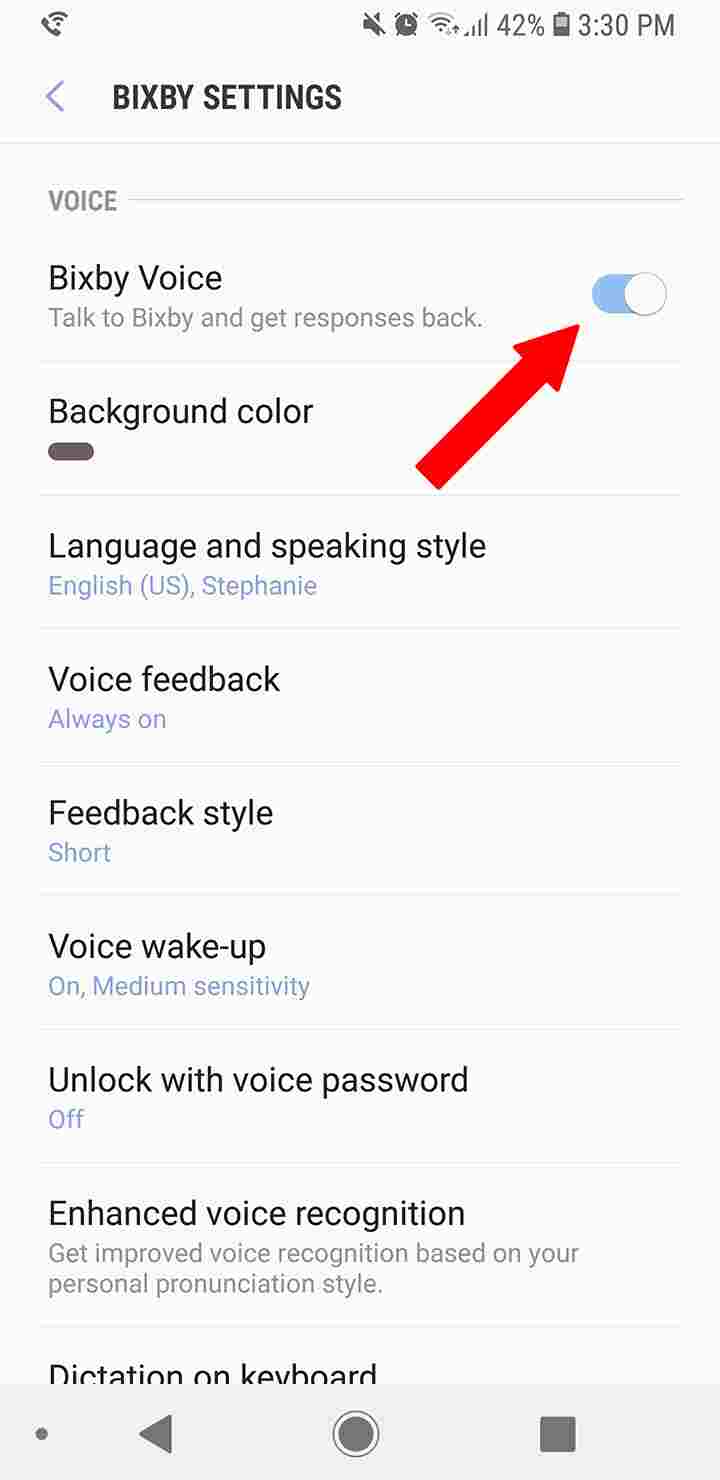 How to disable Bixby voice step 3