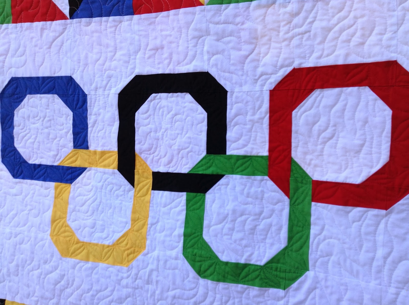 Solar Threads Olympic Rings Quilt Finished!