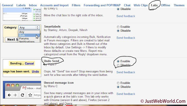 Undo Send Email in Gmail