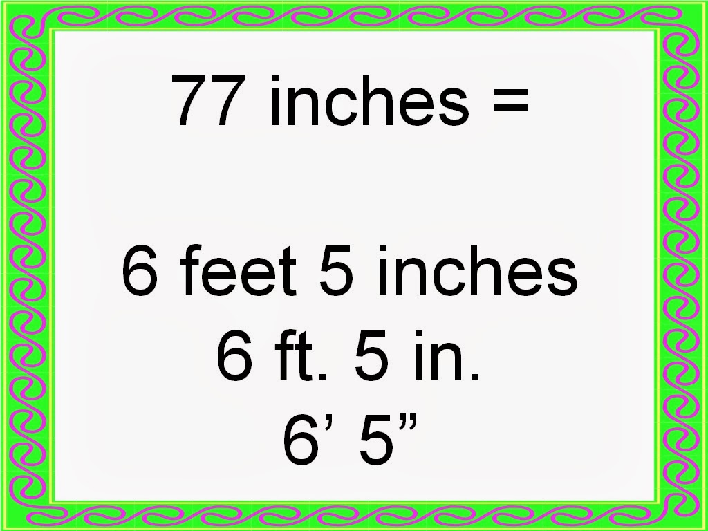 Student Survive 2 Thrive: Convert Height to Feet and Inches Examples ...