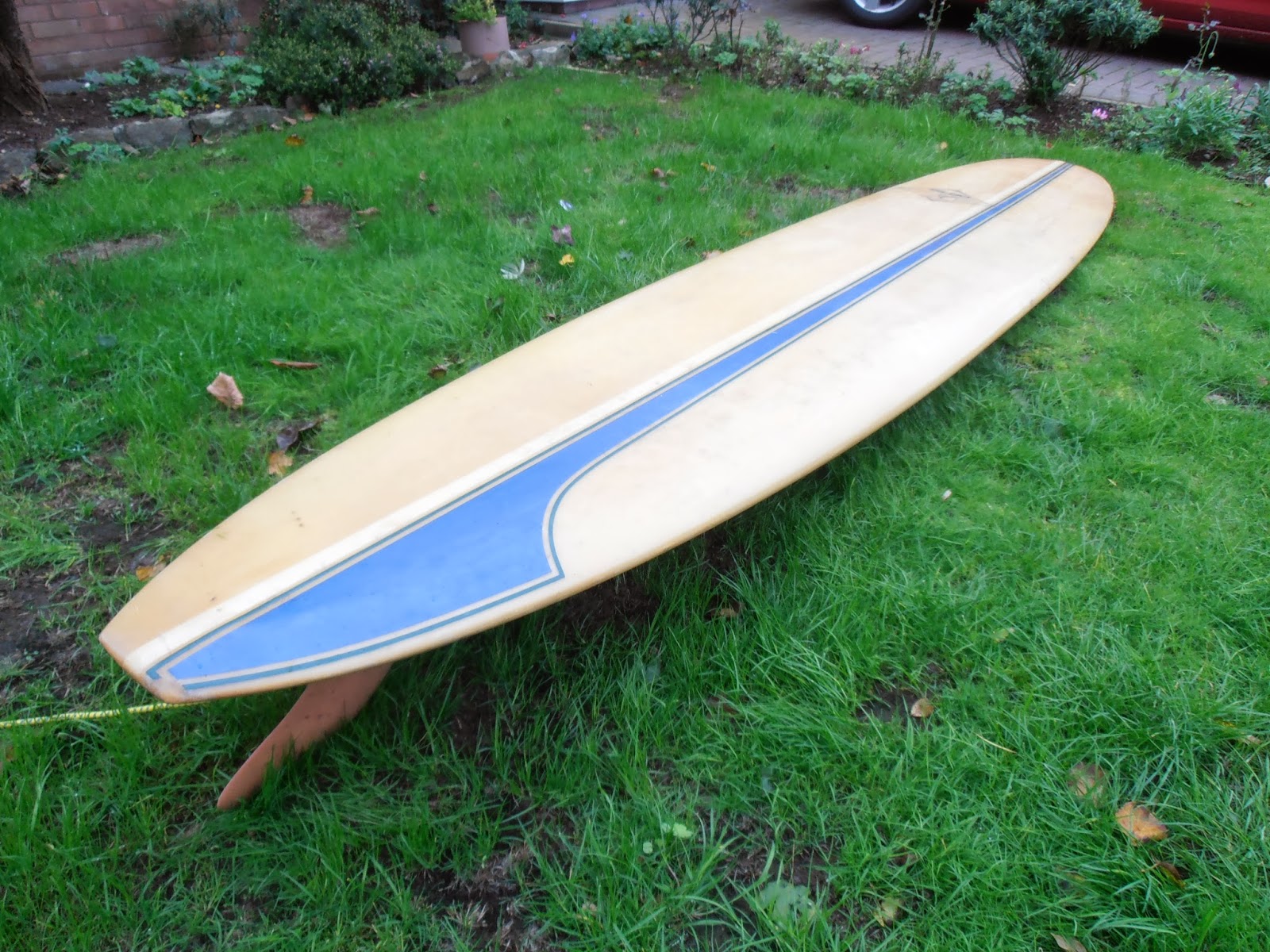 vintage surfboard collector UK Bilbo longboard and Vbottom