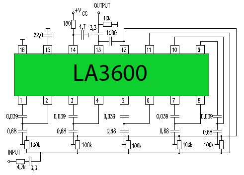 5 Channel Equalizer LA3600 - Electronic Circuit