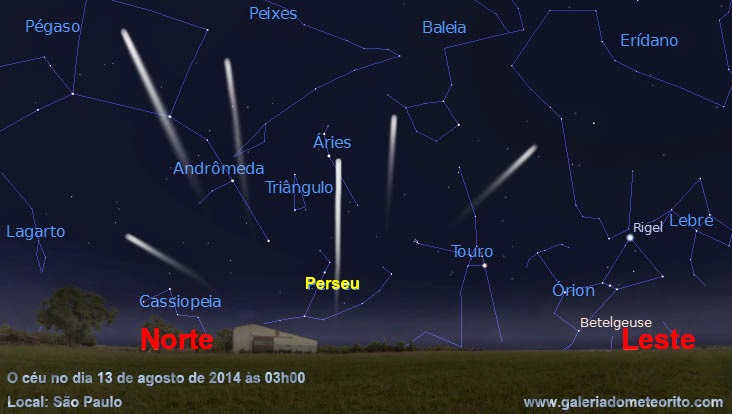 Chuva de Meteoros Perseidas 12 de agosto 2014