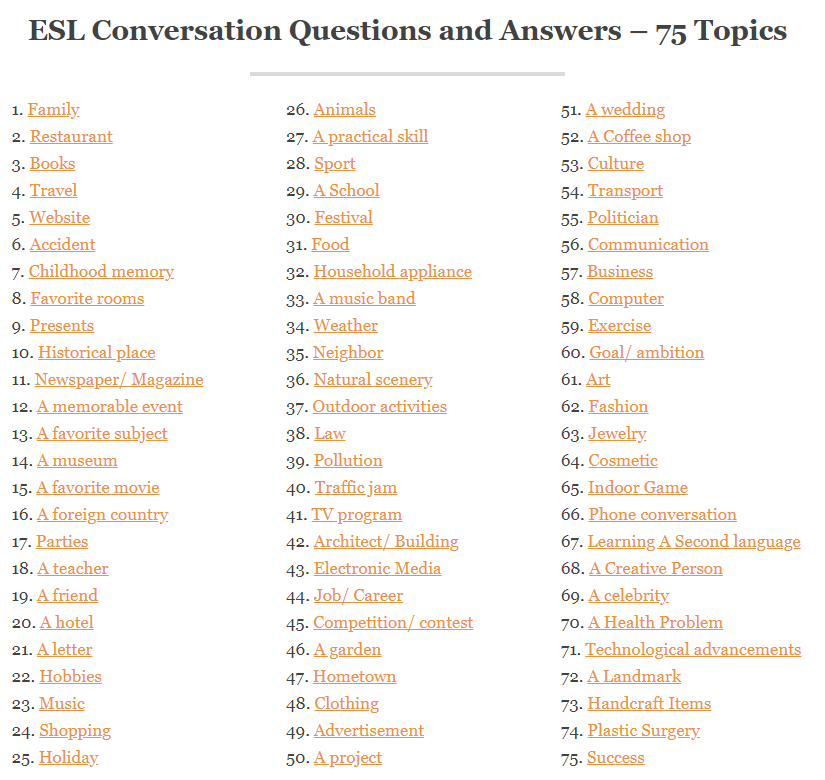 Esl conversation questions getting to know each other