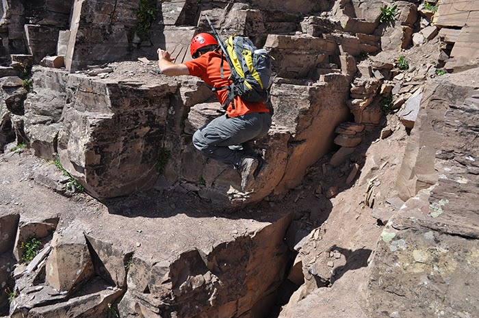 leap of faith on Pyramid Peak