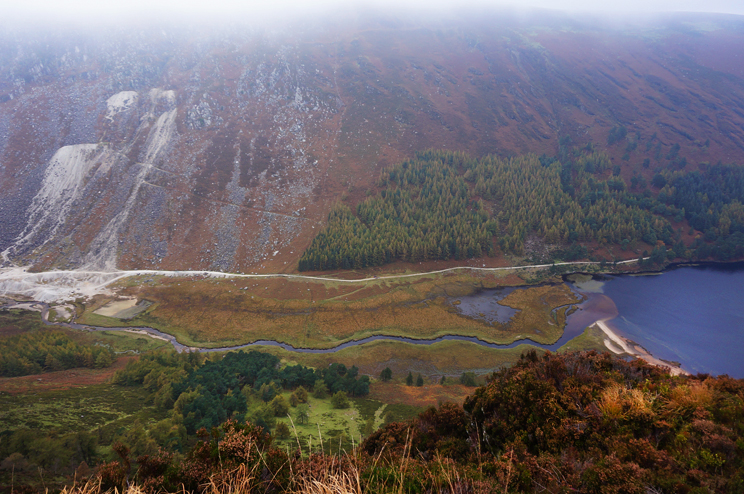 Glendalough valley seem from the top