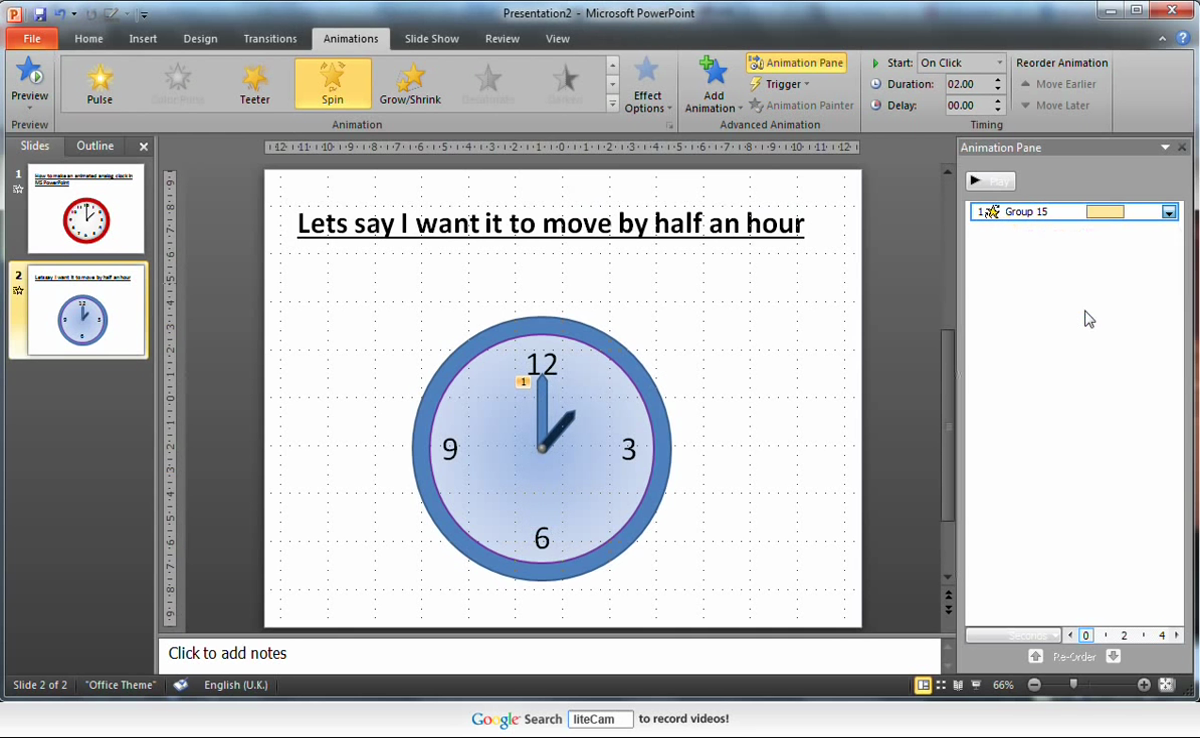 presentation Project create an animated analog clock with powerpoint