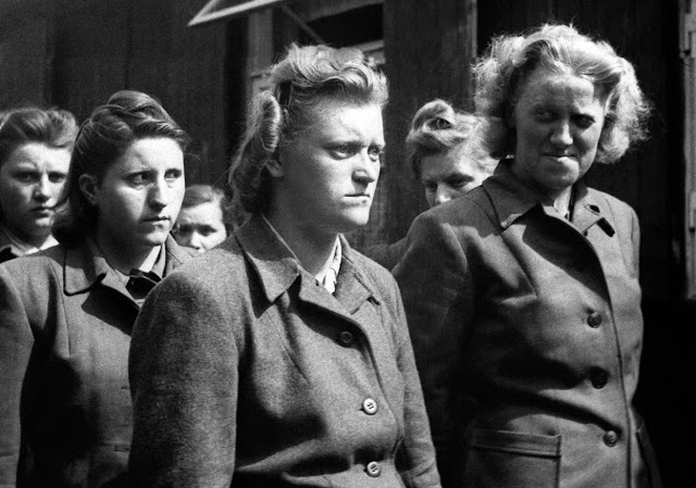 Beasts may be be female too. SS women guards at the Bergen-Belsen Concentration camp after the Allies over-ran it