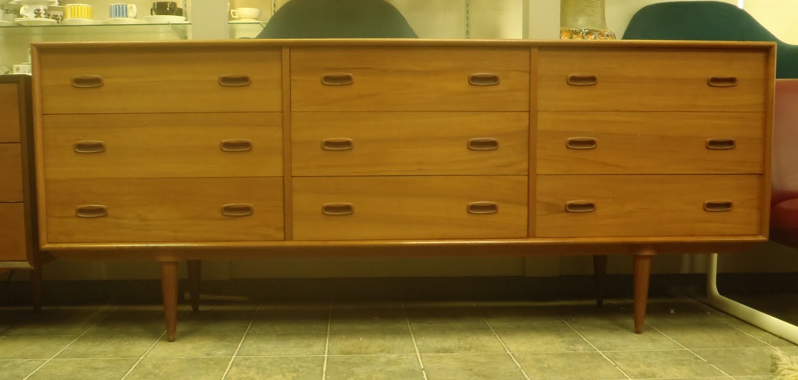 Time Capsule THIS IS NOW SOLD Vintage Teak 9 Drawer Dresser.