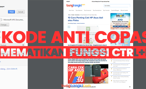 Kode Anti Copas, Cara Agar Blog Tidak Dapat di CTRL+P