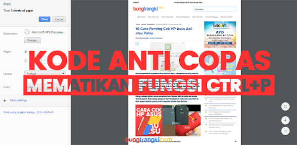 Kode Anti Copas, Cara Agar Blog Tidak Dapat di CTRL+P