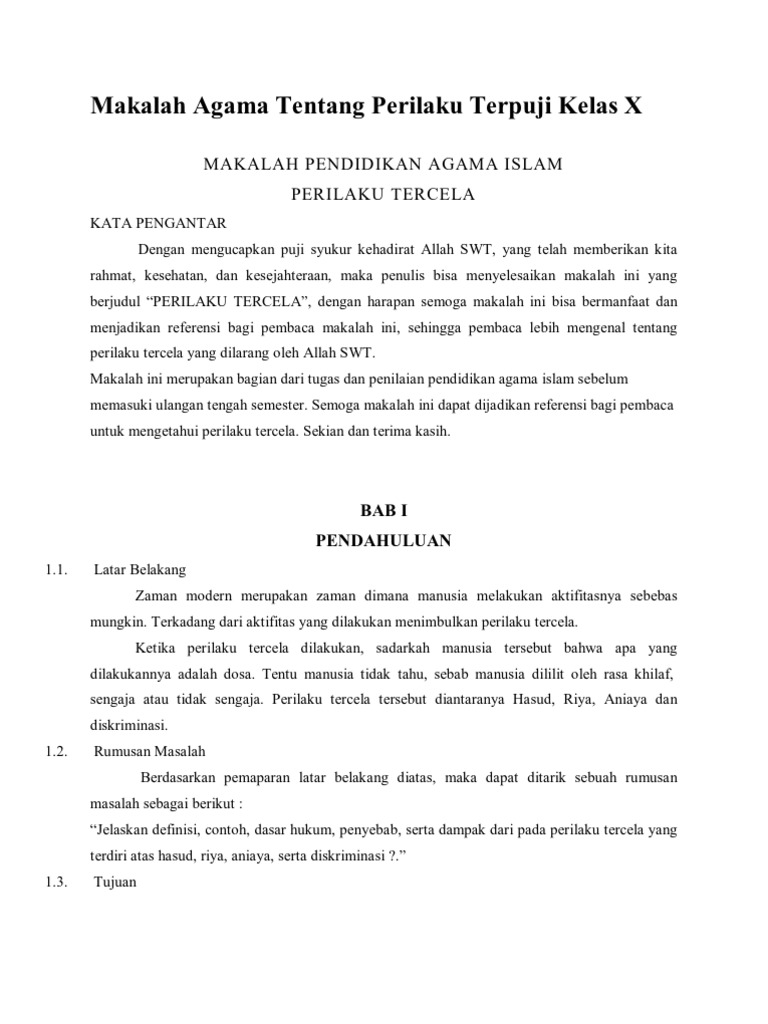 contoh makalah agama wood scribd indo