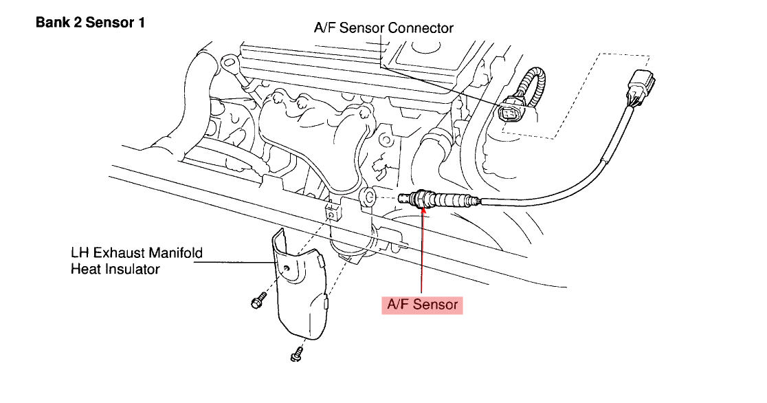 Bank 2 Sensor 1 location, 2000 Solara V6 engine.