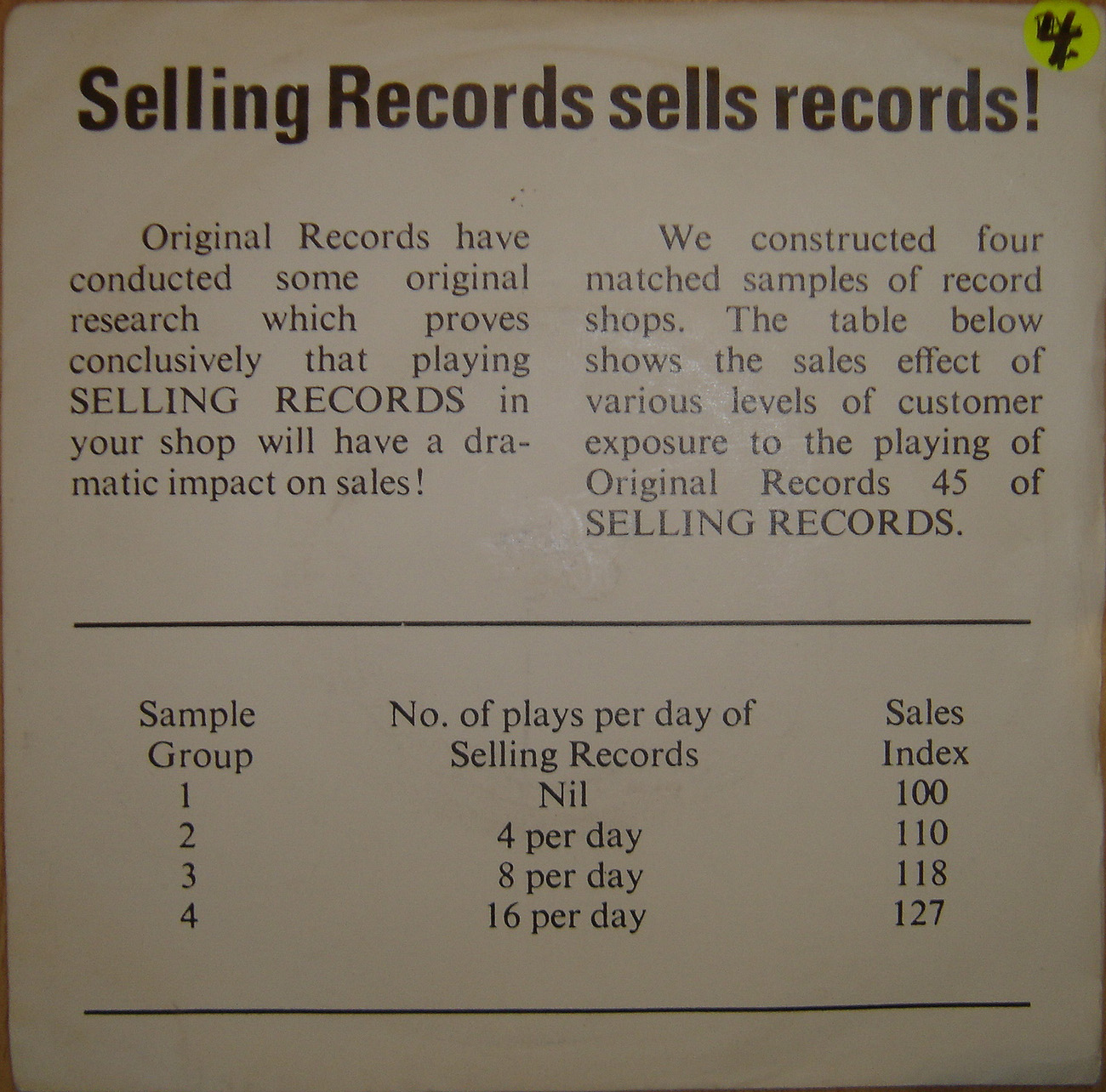 Left and to the Back Reupload The Discounts Selling Records